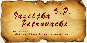 Vasiljka Petrovački vizit kartica